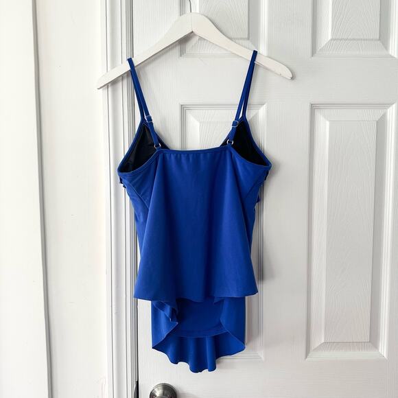 Magicsuit Cobalt Blue Rita Ruffle Tankini Swim Top 6006044 Size 10 Beach Pool - Picture 5 of 8